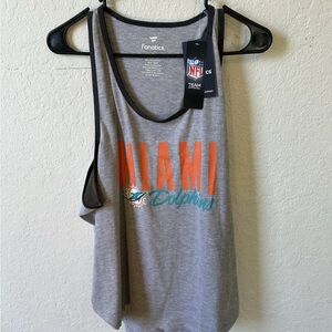 Fanatics Women’s Plus Size 1x Miami Dolphins Tank Top Shirt Gray NWT